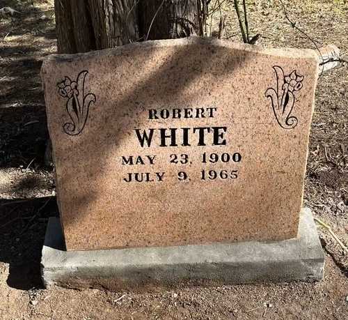 Robert White pink-granite slant headstone after lettering repair and deep cleaning