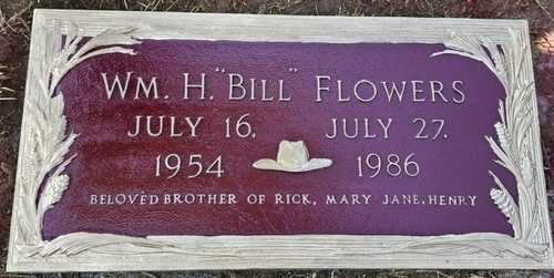 William Flowers bronze grave marker after professional repair and cleaning