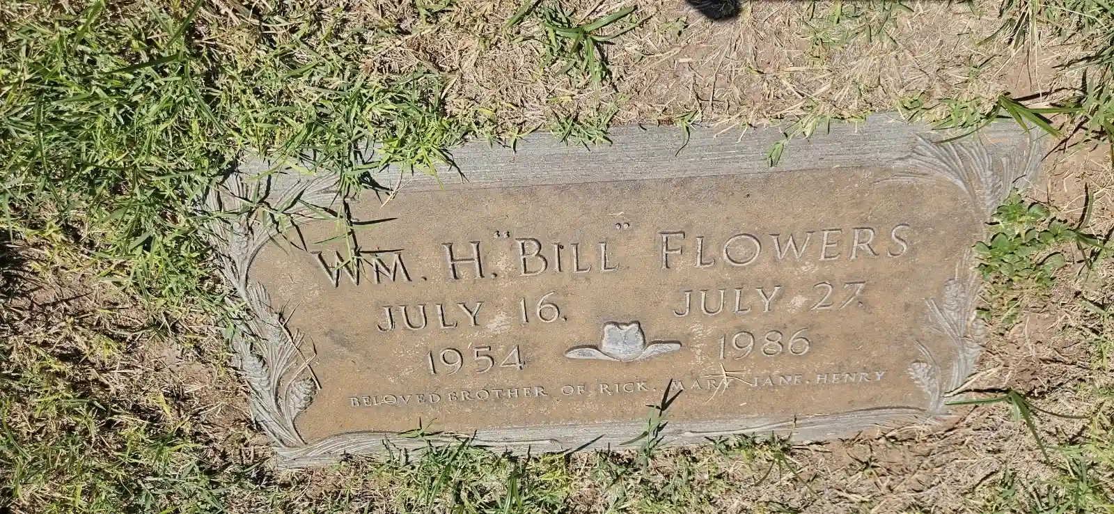 William Flowers bronze marker before cleaning