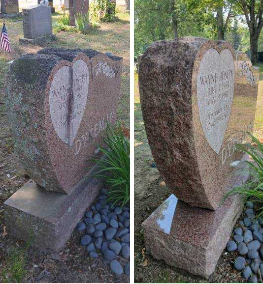 Gentle, stone-safe grave tending and maintenance for a single cemetery monument