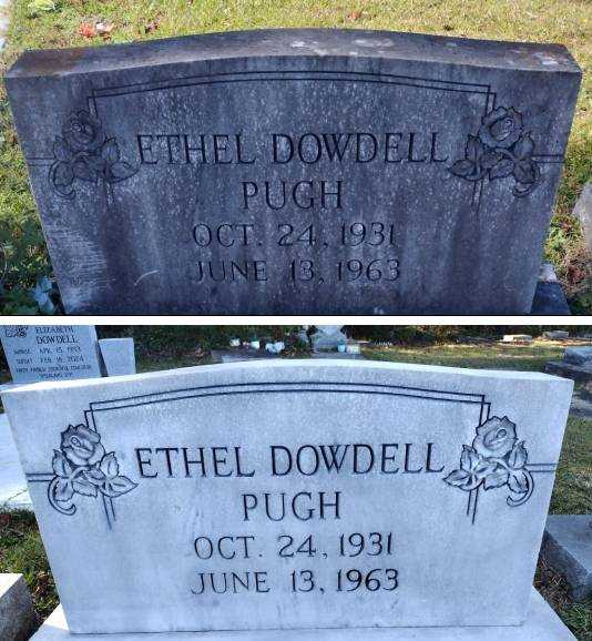 Complete grave care and restoration package applied to a weathered ledger marker