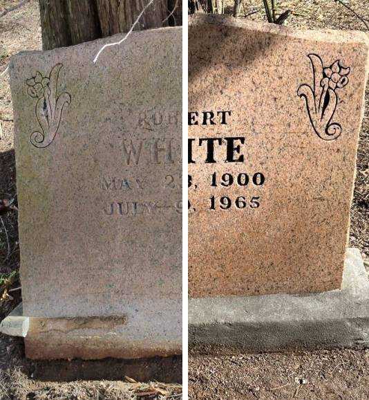 Professionally restored ledger memorial marker after gentle headstone cleaning