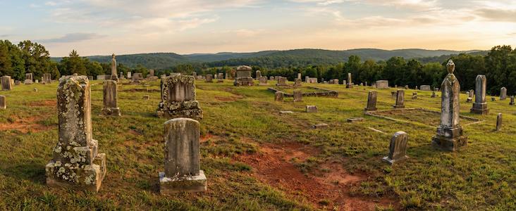 Professional headstone cleaning service in Arkansas cemetery
