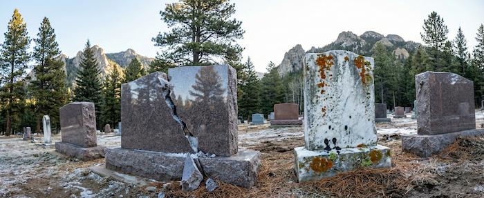 Professional headstone cleaning service in Colorado cemetery