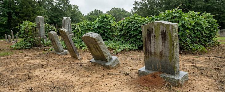 Professional headstone cleaning service in Mississippi cemetery