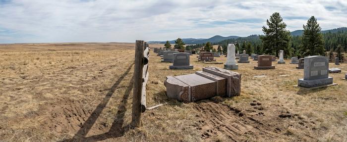 Professional headstone cleaning service in South Dakota cemetery