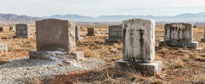 Professional headstone cleaning service in Utah cemetery