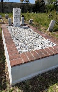 Headstone in Louisiana after cleaning