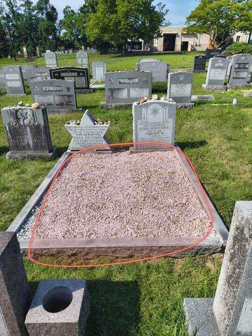 Grave-site cleanup covering the full plot, edge to edge