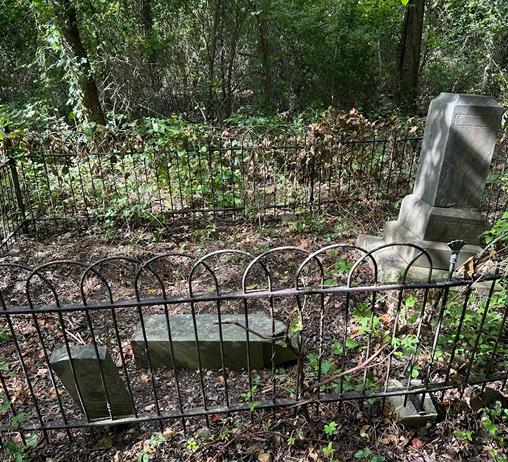 Texas family cemetery plot after clearing heavy vegetation and brush.