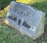 Dirty granite bevel headstone before professional cleaning and restoration in Ohio