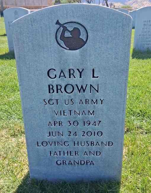 Restored and repainted lettering on a granite headstone in Arizona