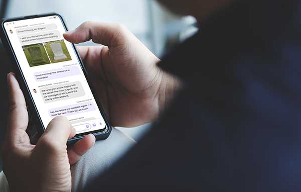 Ordering remote grave care and headstone cleaning services using the Tending smartphone app