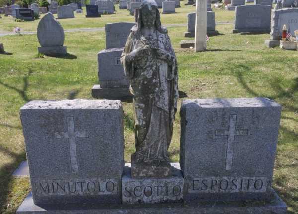 Granite multi-plot monument wet and deep cleaning with lime scale removal in New York | Before