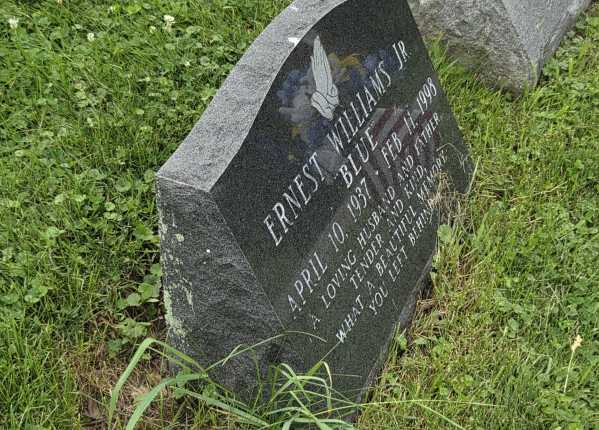 Restoration work for two upright tombstones in Pennsylvania | Before