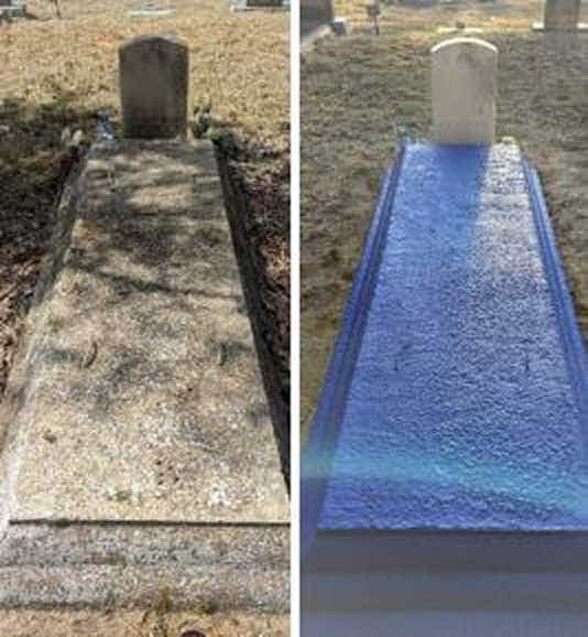 One-time professional headstone cleaning and restoration for a slant grave marker